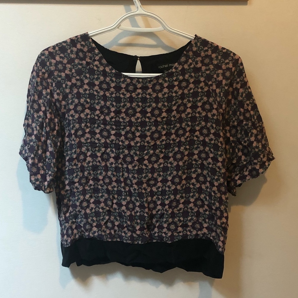 Rachel Mara 100% Silk Blouse Cropped